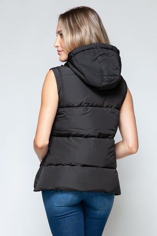 Snobbish Snap and Zip Closure Hooded Vest Snobbish Snap and Zip Closure Hooded Vest