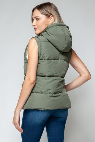 Snobbish Snap and Zip Closure Hooded Vest Snobbish Snap and Zip Closure Hooded Vest