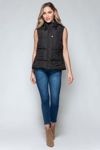 Snobbish Snap and Zip Closure Hooded Vest Snobbish Snap and Zip Closure Hooded Vest