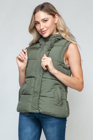 Snobbish Snap and Zip Closure Hooded Vest Snobbish Snap and Zip Closure Hooded Vest