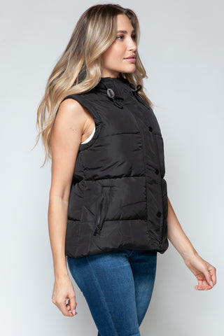 Snobbish Snap and Zip Closure Hooded Vest Snobbish Snap and Zip Closure Hooded Vest