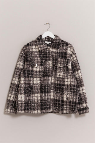 HYFVE Plaid Button Up Boucle Jacket HYFVE Plaid Button Up Boucle Jacket