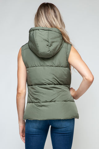Snobbish Snap and Zip Closure Hooded Vest Snobbish Snap and Zip Closure Hooded Vest