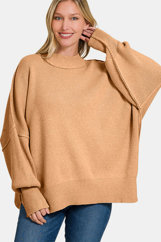 Zenana Side Sit Oversize Sweater Zenana Side Sit Oversize Sweater