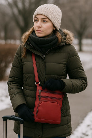 Genuine Leather Crossbody Purse Bag Genuine Leather Crossbody Purse Bag