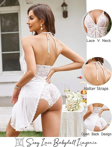 Women's Lace BabyDoll Lingerie Sleepwear Women's Lace BabyDoll Lingerie Sleepwear