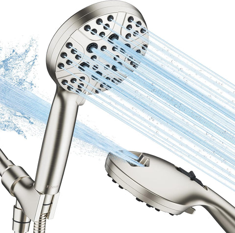 High Pressure 8-Mode Handheld Shower Head  with 80" Extra Long Stainless Steel Hose with Built-in Power Wash to Clean Tub, Tile & Pets High Pressure 8-Mode Handheld Shower Head  with 80" Extra Long Stainless Steel Hose with Built-in Power Wash to Clean Tub, Tile & Pets