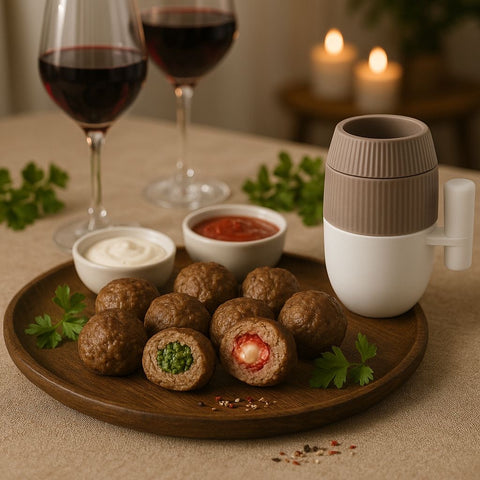 Stuffed Meatball Maker 2in1 Press for Perfectly Filled Meatballs, Cakes & More