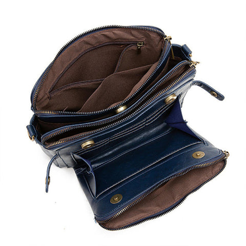 Crossbody Leather Shoulder Bag and Clutch - 5 Colors