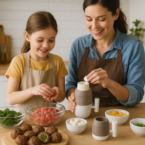 Stuffed Meatball Maker 2in1 Press for Perfectly Filled Meatballs, Cakes & More