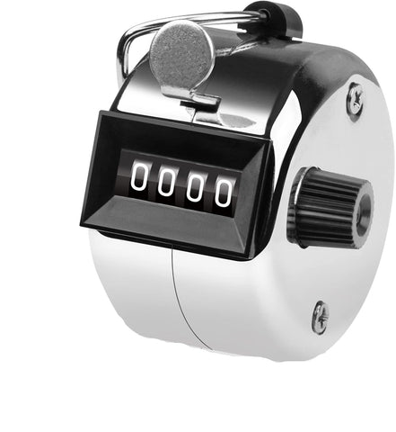 Metal 4-Digit Hand Tally Counter Clicker for Sports, Events, Training