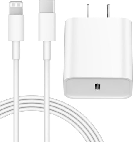 20W USB-C Fast Charger with 6ft Cable for iPhone & iPad