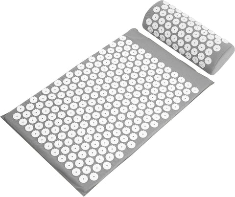 Acupressure Mat and Pillow Set for Back/Neck Pain, Acupuncture Products to Relieve Muscle Fatigue, Improve Insomnia for Sedentary People, Acupuncture Eases Stress, Massage Mat