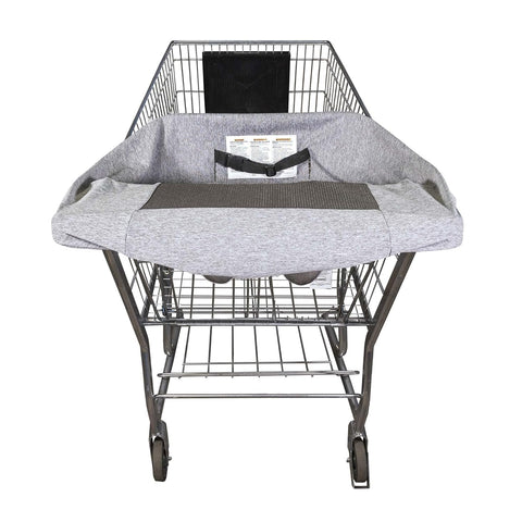 Antibacterial Gray Shopping Easy-On Cart Cover with Storage Pouch