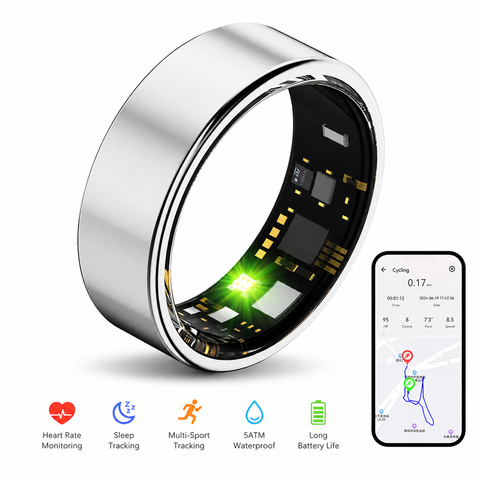 Smart Ring AI Fitness & Sleep Tracker, Waterproof Activity Monitor for iOS & Android with App Connectivity