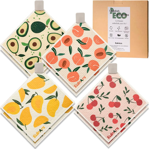 Super Absorbent Swedish Reusable Paper Towels with Clips Dishwasher Safe