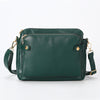 Crossbody Leather Shoulder Bag and Clutch with Stainless Steel Card Wallet