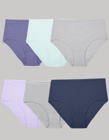 Women's Low-Rise Brief Panty, Assorted 6 Pack
