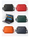 Crossbody Leather Shoulder Bag and Clutch with Stainless Steel Card Wallet