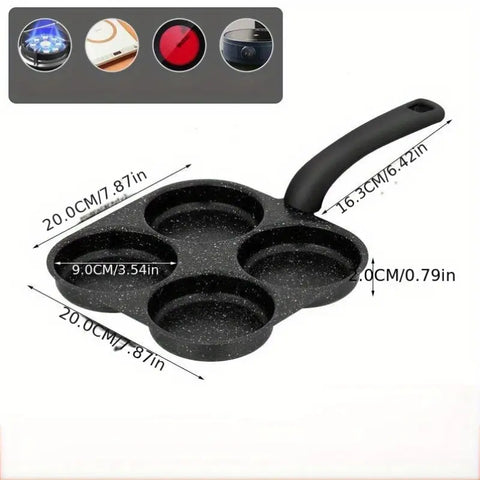 Cast Iron Egg Boiler & Non-Stick Frying Pan - Single Handle, Dishwasher Safe