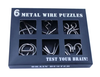 Pack of 6 Metal Wire Puzzle Brain Busters
