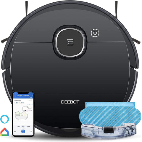 Deebot 2-in-1 Mopping Robotic Vacuum with Laser Navigation, No-Go Zones, Systematic Cleaning, Multi-Floor Mapping, Works with Alexa & App Refurbished