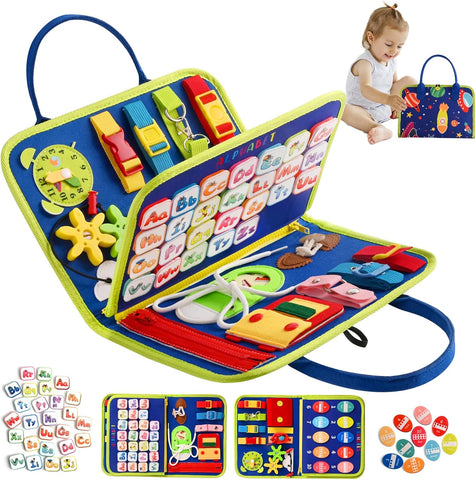 Montessori Busy Board for Toddlers – Learning Toy for Ages 1-4, Fine Motor Skills & Sensory Development Playset       4o mini