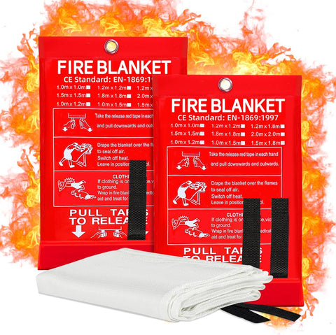Emergency Fiberglass 40" x 40"  Fire Blanket 2 Pack