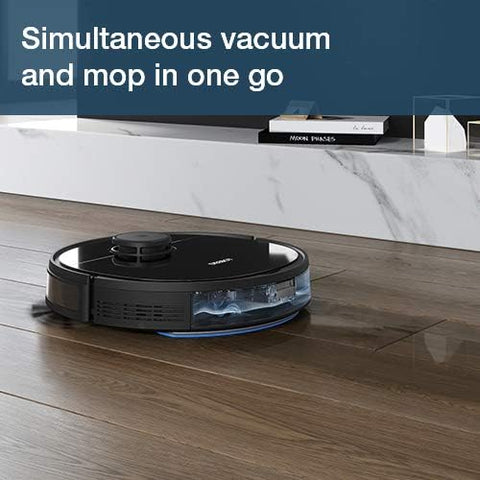 Deebot 2-in-1 Mopping Robotic Vacuum with Laser Navigation, No-Go Zones, Systematic Cleaning, Multi-Floor Mapping, Works with Alexa & App Refurbished