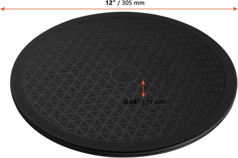 8 PCS 12 Inch 360° Rotating Swivel, Rotating Swivel Stand Turntable Lazy Susan Monitor Stand for Plants, Models and Handicraft, Black