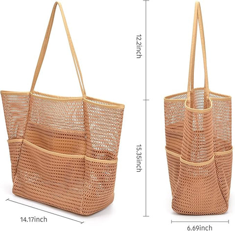 Large Mesh Beach Tote Bag – Travel & Pool Bag for Women | Vacation, Cruise & Family Essentials 2025