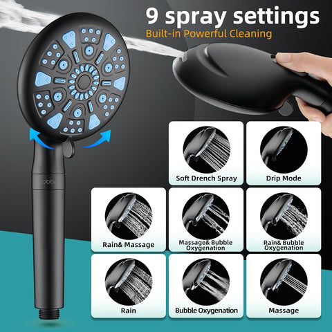 Metal 3-Way Rain Shower Head, High Pressure Shower Head, Dual Shower Heads with Handheld Adjustable Spray Combo