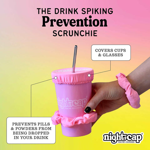 Nightcap Drink Cover Scrunchie- The Reusable Drink Spiking Prevention Scrunchie As Seen on Shark Tank