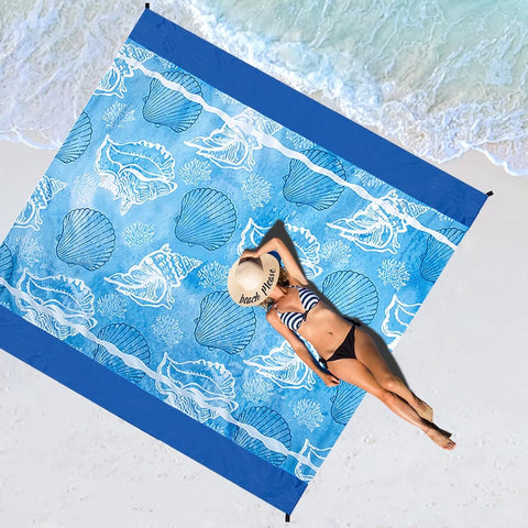 Large Sandproof Beach Blanket (83" x 79") – Waterproof, Lightweight & Compact Picnic Mat for 2–8 Adults – Portable Outdoor Blanket for Beach, Travel, Camping, Hiking & Vacation