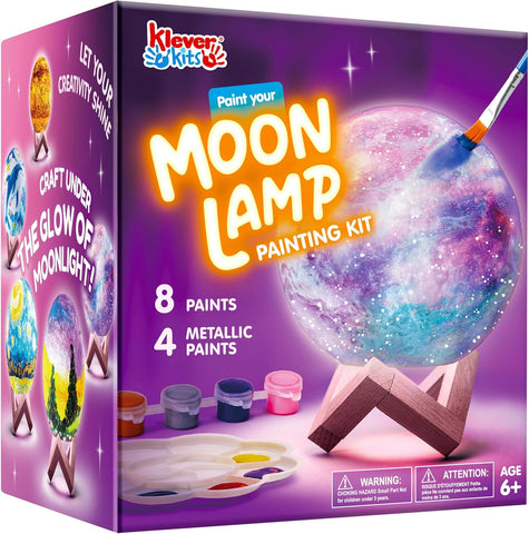 DIY 3D Moon Lamp Kit – Paint Your Own Galaxy Night Light for Kids & Adults | Arts & Crafts Gift Set