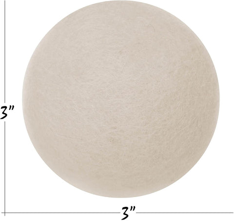 Natural Fabric Softener Wool Dryer Balls – Pack of 6