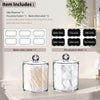4 Pack Plastic Acrylic Bathroom Vanity Countertop Canister Jars with Storage Lid, Apothecary Jars Qtip Holder Makeup Organizer for Cotton Balls,Swabs,Pads,Bath Salts
