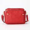Crossbody Leather Shoulder Bag and Clutch with Stainless Steel Card Wallet