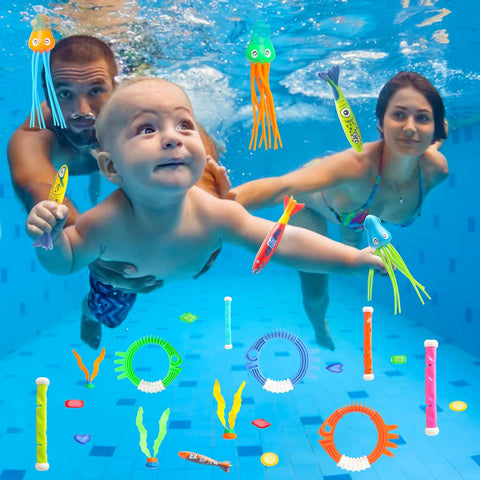 26-Piece Underwater Diving Toy Set for Kids – Pool Dive Sticks & Sinking Toys for Swim Training & Water Games