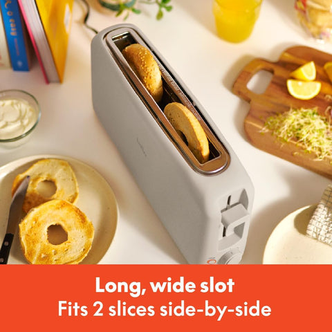 2 Slice Slim Toaster, Fits-anywhere™ Kitchenware, 6 Setting Shade Control with Reheat & Cancel Buttons, Fits sourdough, 10” Long Slot, Anti Jam & Auto Shutoff, 900 Watt