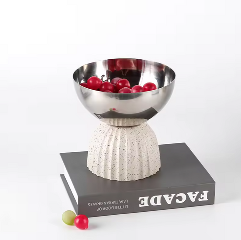 Decorative Mirror Uplifted Metal Serving Bowl