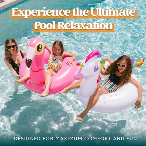 2-Pack Flamingo Unicorn Summer Pool Floatie