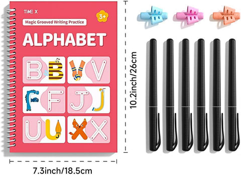 Magic Reusable Handwriting Practice Books for Kids (Set of 6) – Grooved Workbooks for Tracing Letters, Numbers & Drawing, Ages 3+