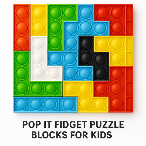 Colorful Fidget Popit Block Set – Interactive Sensory Fun for All Ages