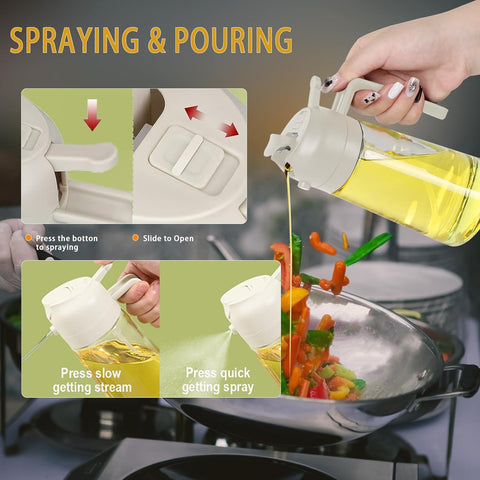 2 in 1 Oil Spray and Dispenser for Healthy Cooking 16 oz.