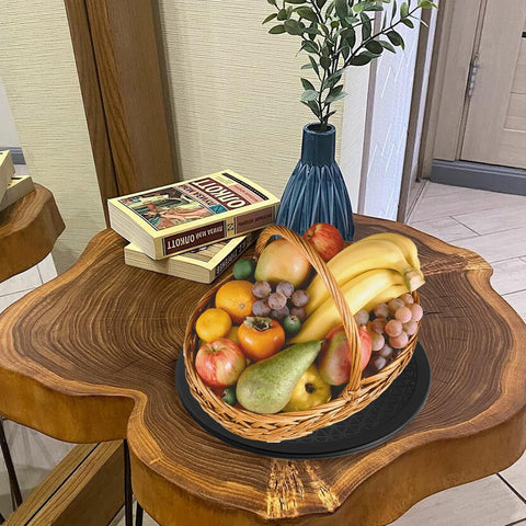 8 PCS 12 Inch 360° Rotating Swivel, Rotating Swivel Stand Turntable Lazy Susan Monitor Stand for Plants, Models and Handicraft, Black