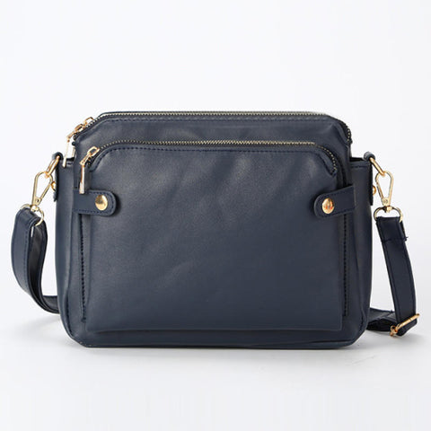 Crossbody Leather Shoulder Bag and Clutch - 5 Colors