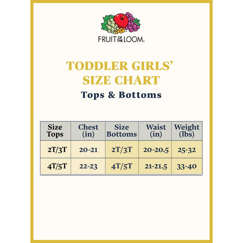 Fruit of the Loom Toddler Girl Layering Tank Top Undershirts, 6 Pack, Sizes 2T-3T