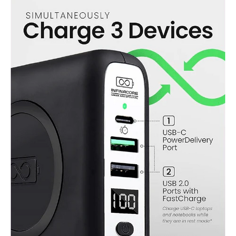 InfinaCore P3 Wireless Travel Portable Charger Power Bank