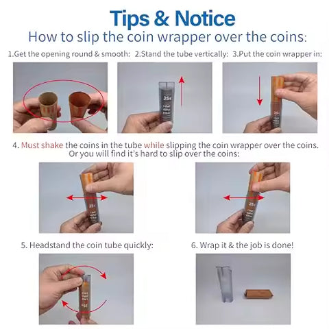 Coin Counter Sorter Tube 5-1 Change Organizer